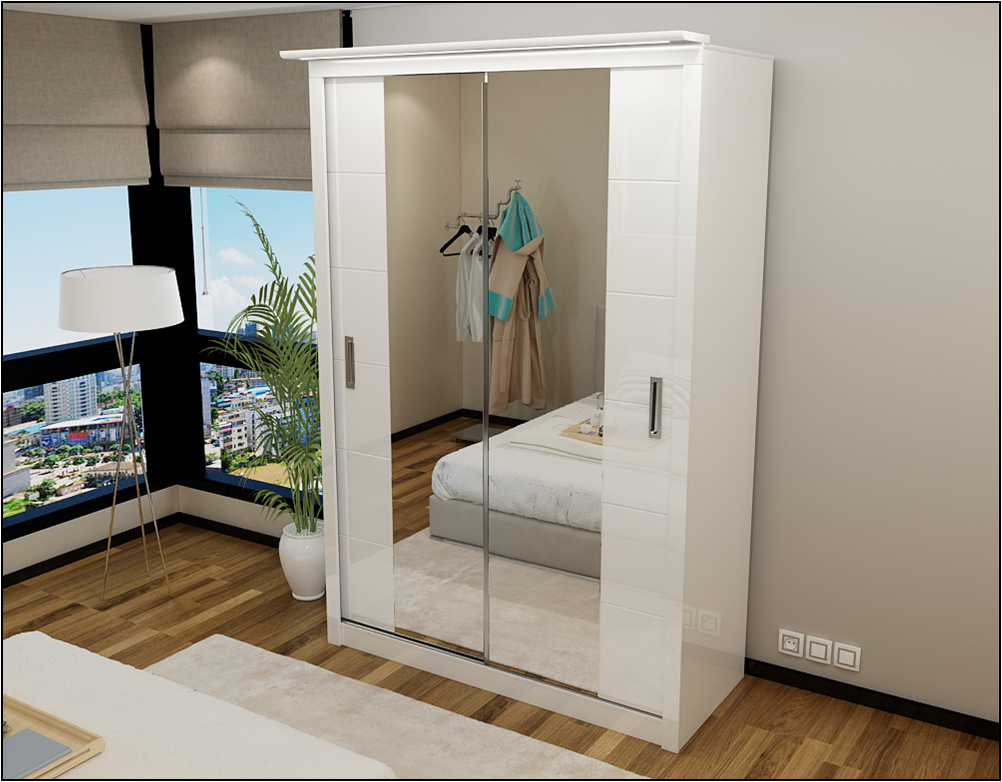 Madrid High Gloss Slider Wardrobe