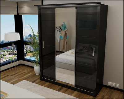 Madrid High Gloss Slider Wardrobe