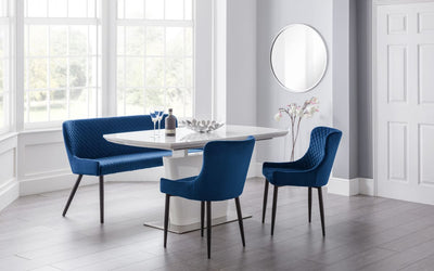 Como Dining Set + Luxe Dining Chairs (Blue)