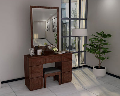 Paris High Gloss Dresser Mirror Set (7 Drawer)